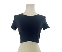 Ribbed-cross Front Crop Top