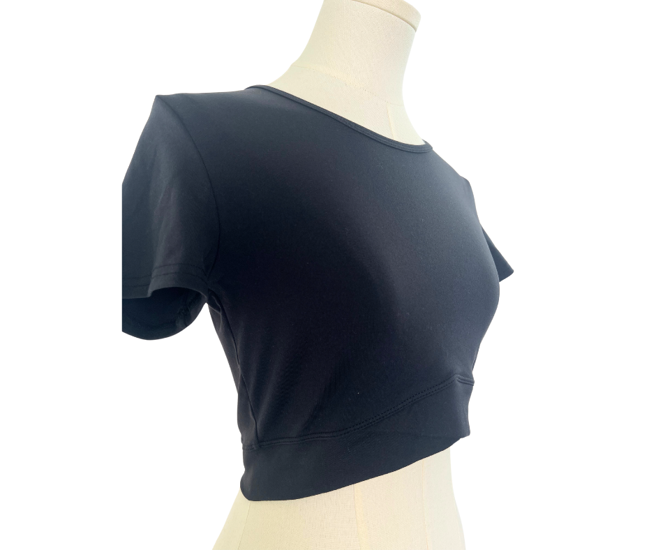 Ribbed-cross Front Crop Top